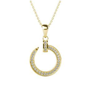 New! Nail Pendant Necklace 18K Gold Plated